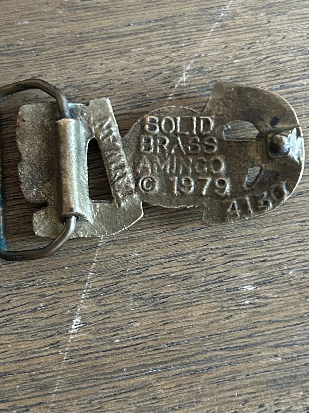 Vintage 70’s GOLF  Solid Brass Buckle Leather Belt - Brown. Made in Taiwan.